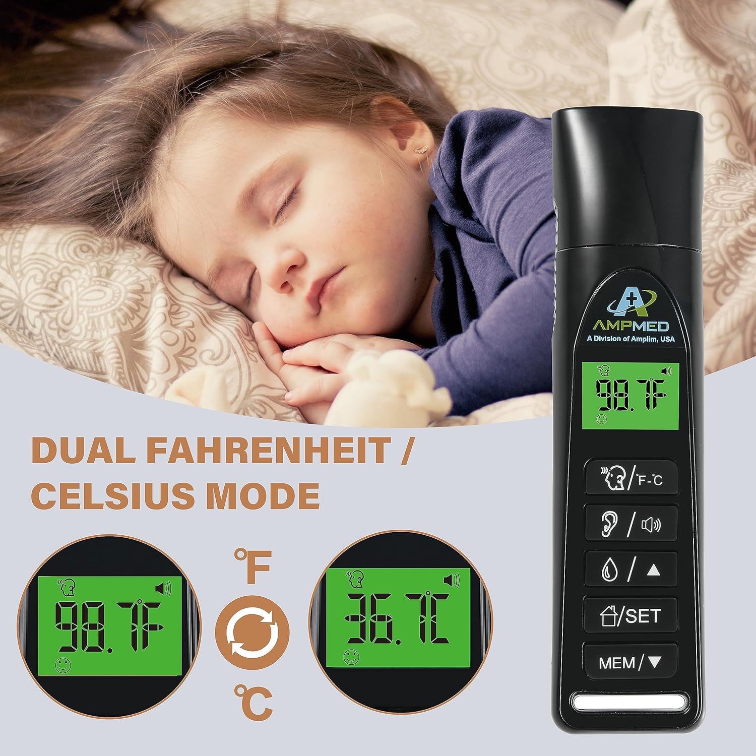 Baby Thermometer | 3-in-1 Accurate Infrared Thermometer for Ear, Forehead & Touchless, Fever Thermometer for Baby