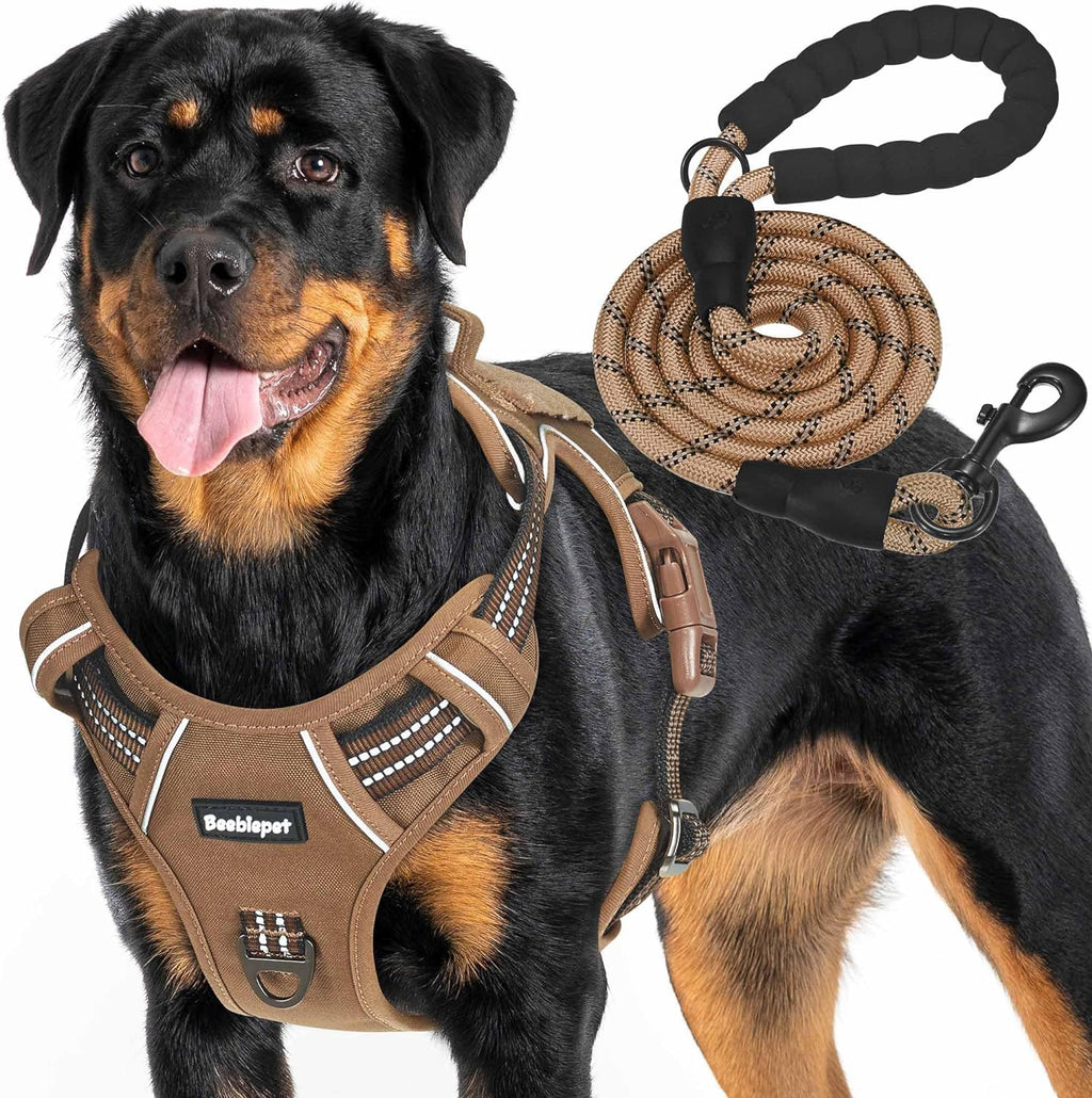 Heavy Duty Tactical Dog Harness for Small Dogs, No Pull Adjustable Pet Harness Reflective Service Training Easy