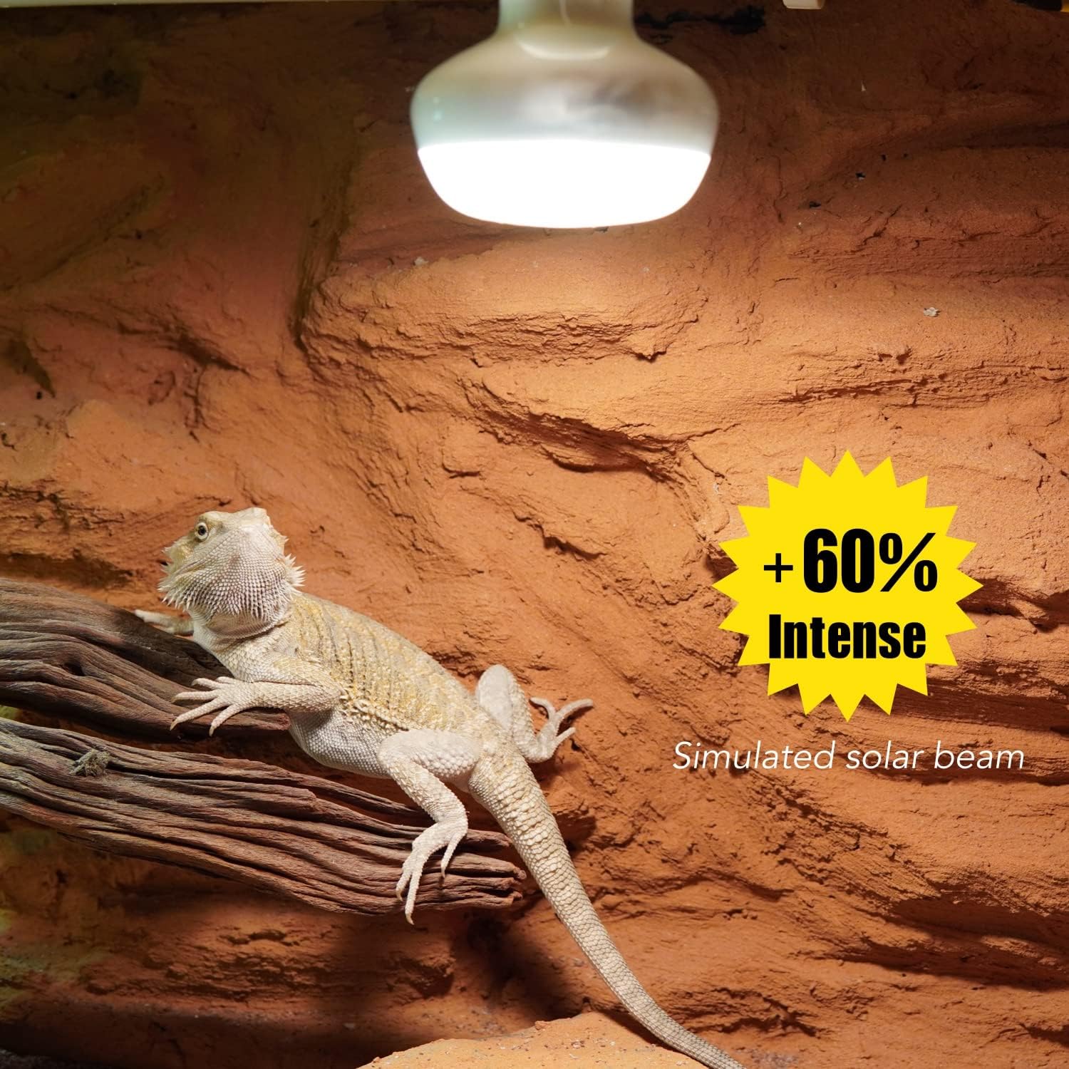 Basking Light for Reptiles, 2-Pack 100W Upgraded Intense Basking Spot, Reptile Heat Bulb Light, UVA Heat Lamp Bulbs