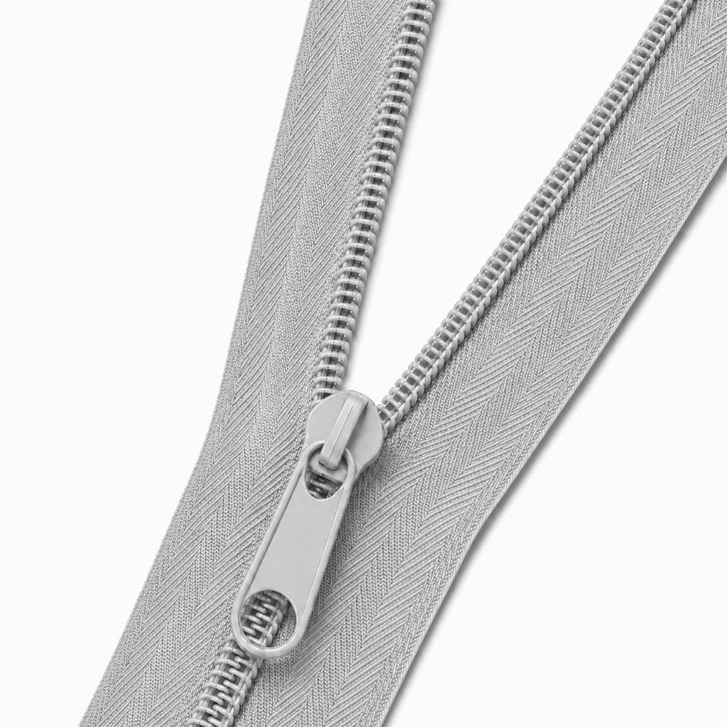 #3 Gray Nylon Zippers by the Yard with 25 Pulls