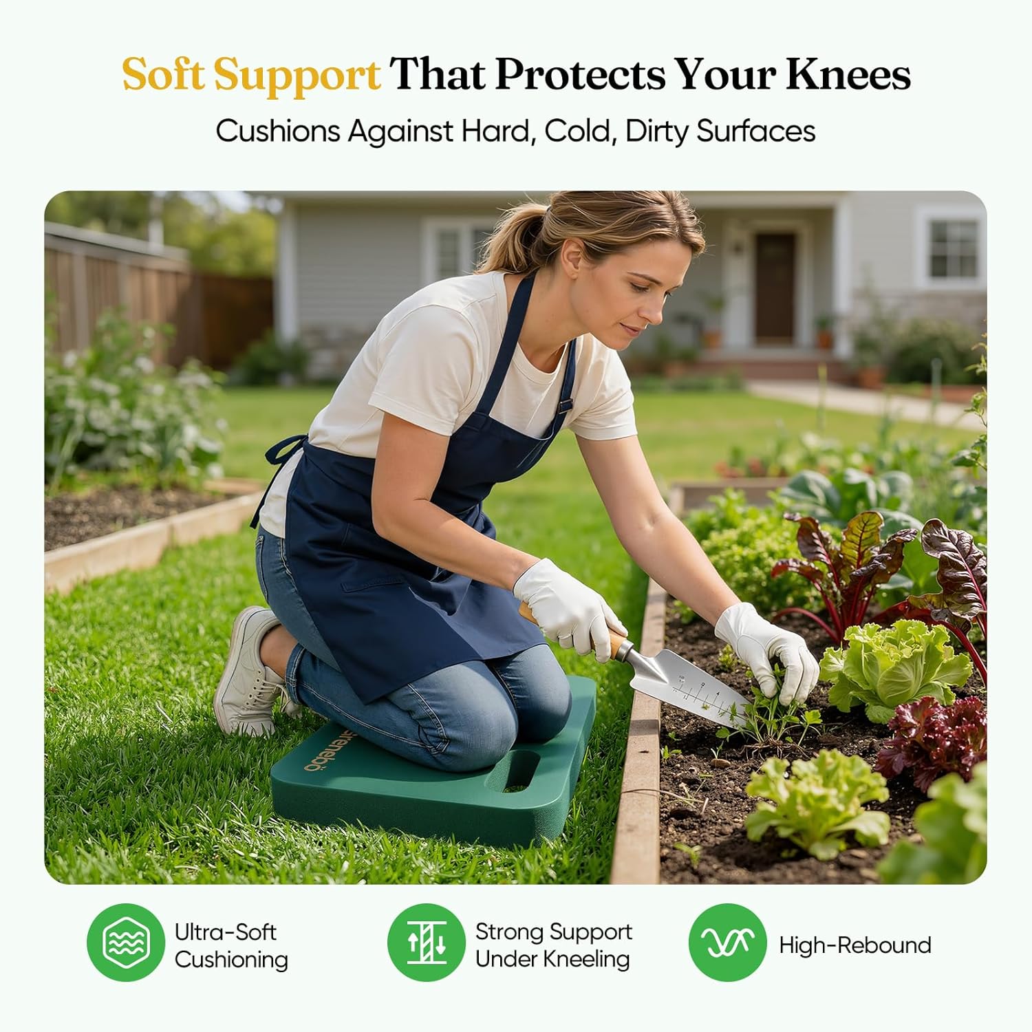 2-Pack 1.6" Extra Thick NBR Foam Garden Kneeling Pads, Ultra Soft Cushion Kneeling Pads for Gardening, Gardening