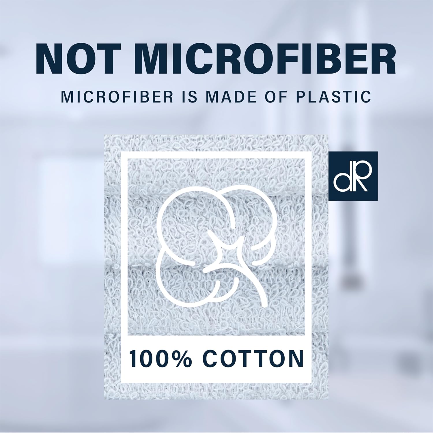 100% Cotton Washcloths 12x12 in, White (10 Pack)