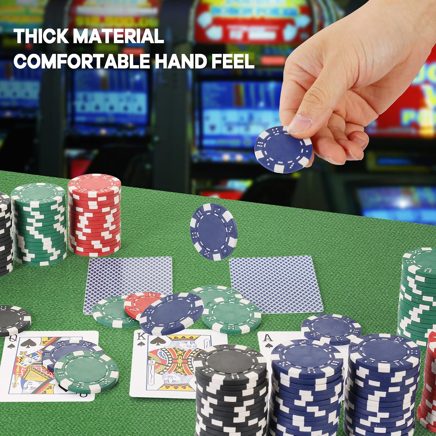 11.5 Gram Poker Chips,100pc Casino Poker Chips for Texas Hold'em, Blackjack Chips,Casino Poker Games Kit,Poker Chip
