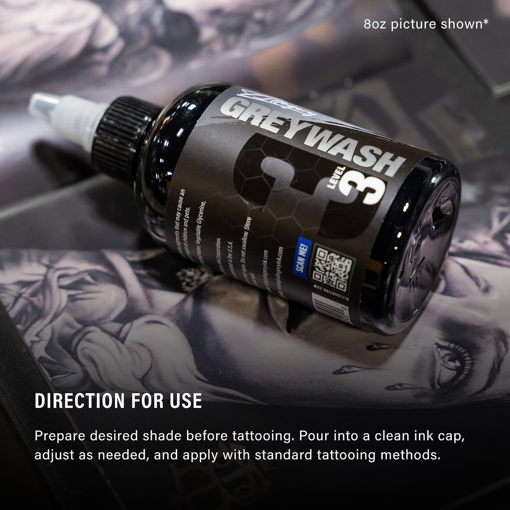 Greywash Tattoo Ink Set 2oz – Premium Professional-Grade Signature Greywash Shades for Smooth, Vegen Friendly