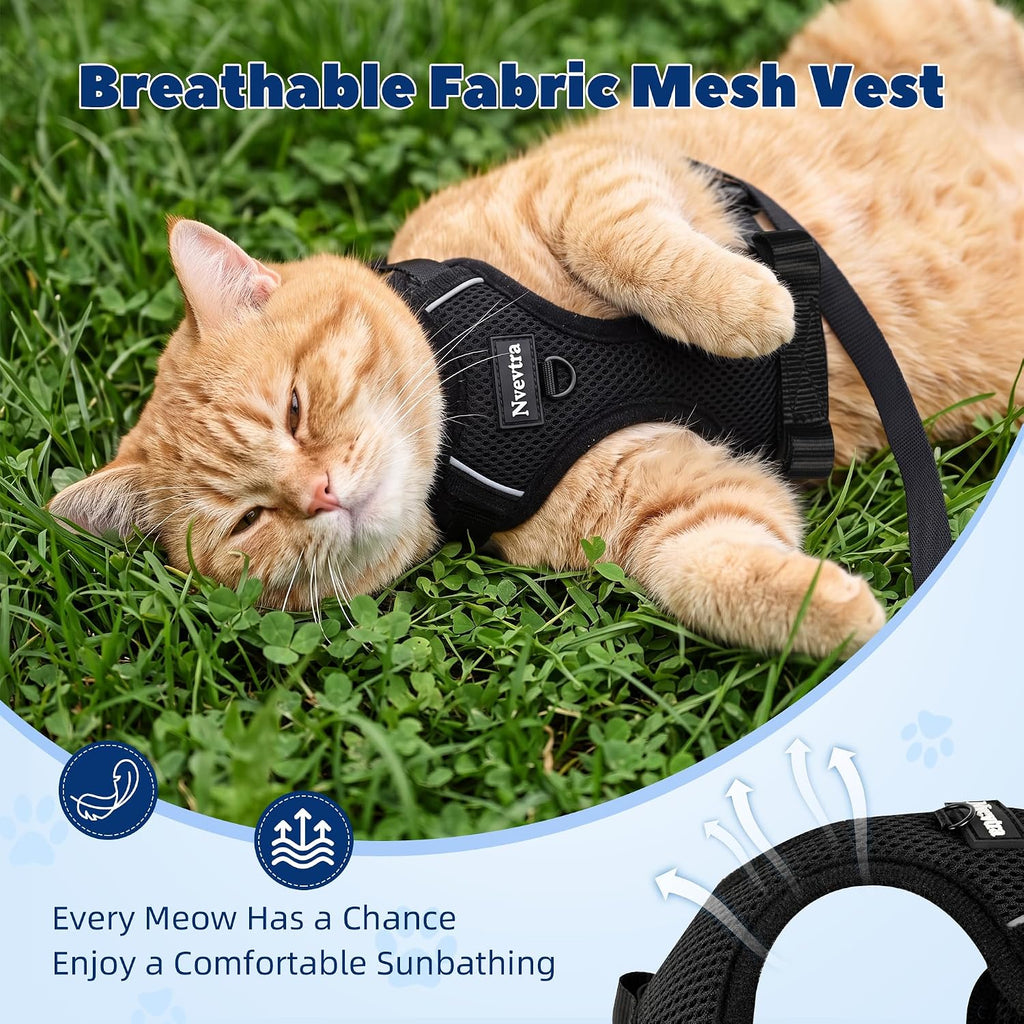 Escape-Proof Cat Harness & Leash Set | Adjustable Reflective Design | Breathable Lightweight Comfort | Quick & Easy