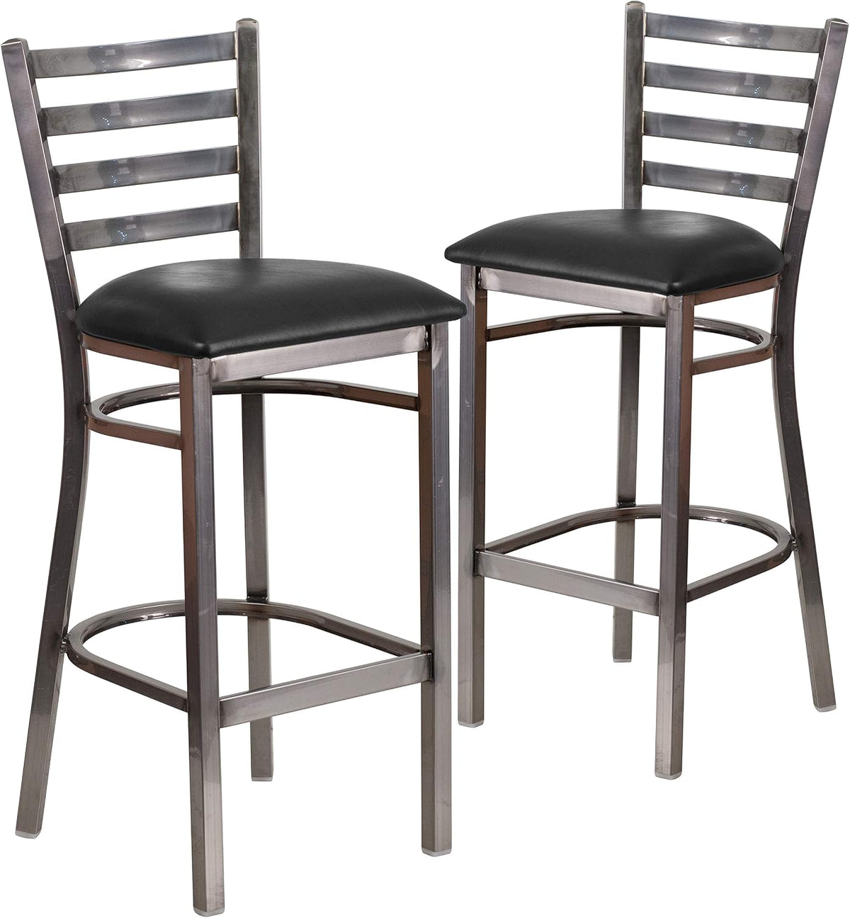 Hercules Metal Restaurant Barstool, Black, 2-Pack