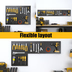 Peg Board, 4 Pack Metal Pegboard Panels Black Boards Wall Organizer