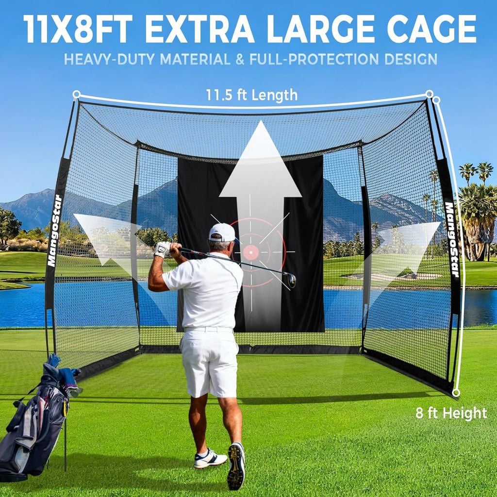 Golf Net, 11x8ft Golf Practice Hitting Net for Indoor Outdoor