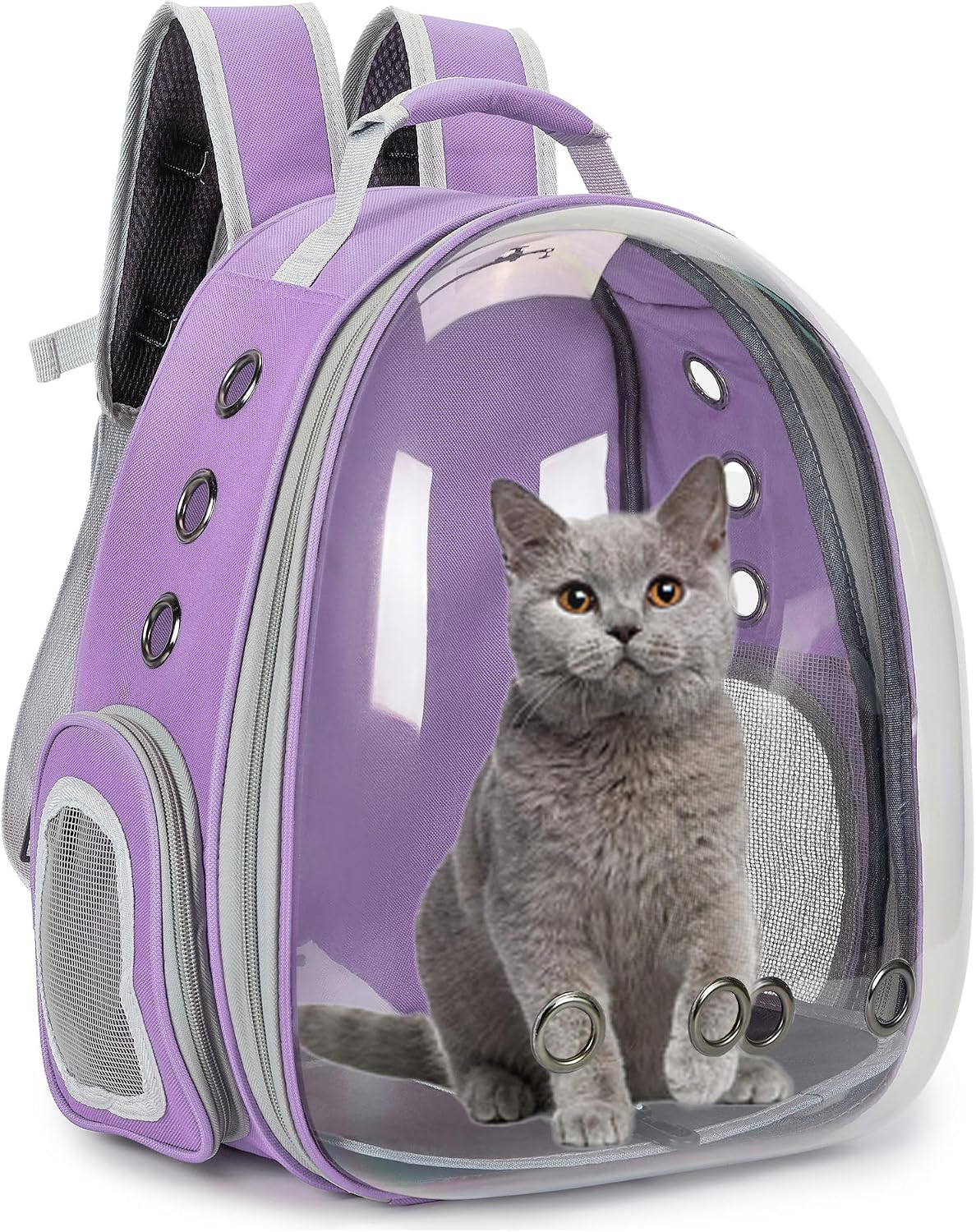 Cat Backpack Carrier Bubble Carrying Bag (Purple)