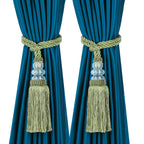 2 Pack Curtain Tiebacks with Tassel, Green