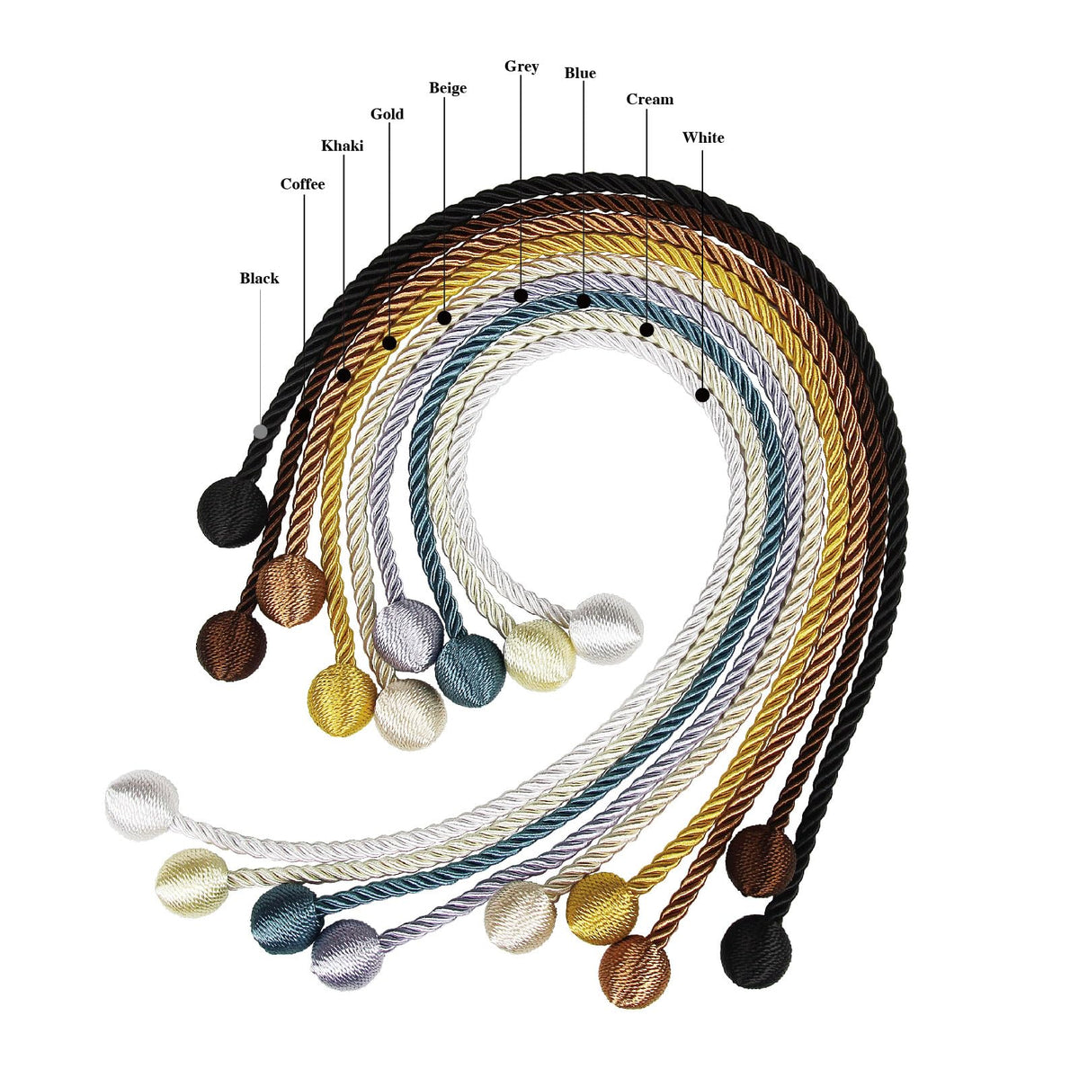 Curtain Tiebacks Outdoor Decorative Rope Tie Backs Drape Holdbacks Nieffeiy