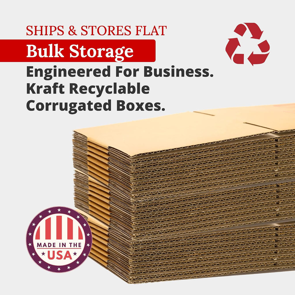 20x14x6 Corrugated Cardboard Boxes 25-Pack & Aviditi 12x9x3 Flat Shipping Boxes 25-Pack