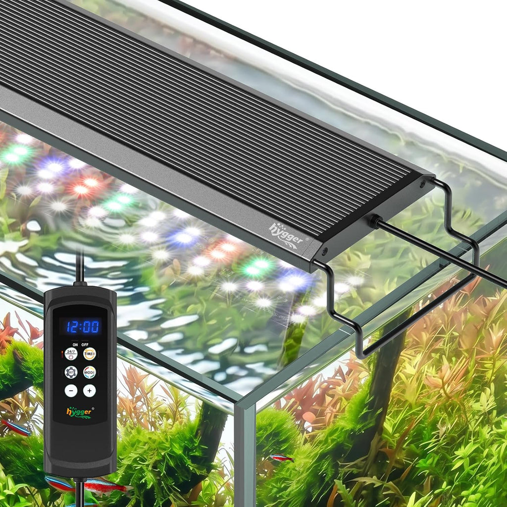 Aquarium Light, 20W Full Spectrum Fish Tank LED Light, 24/7 Remote Control Adjustable Timer, Brightness and Color