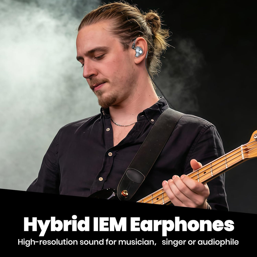 in Ear Monitor Headphones, HiFi IEM Wired Earbuds, Deep Bass Sound Isolating Earphones with USB C to 3.5mm Adapter