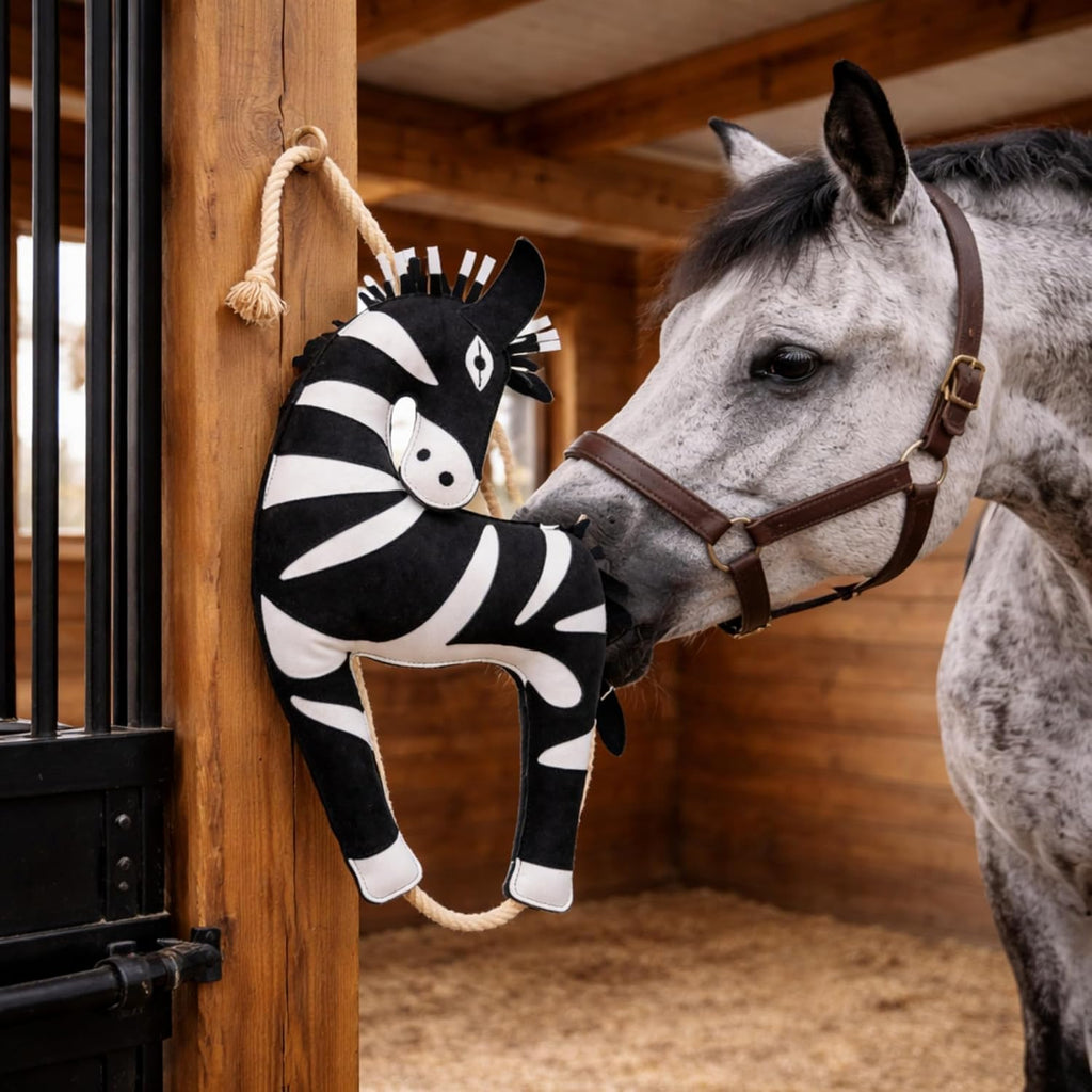 StallBuddy Horse Stall Toy, Enrichment Toy for Boredom Relief, Genuine Suede Leather Hanging Horse Toy T10