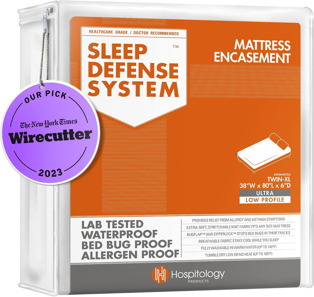 Mattress Encasement - Zippered Bed Bug Dust Mite Proof Hypoallergenic - Sleep Defense System - Twin XL - Waterproof