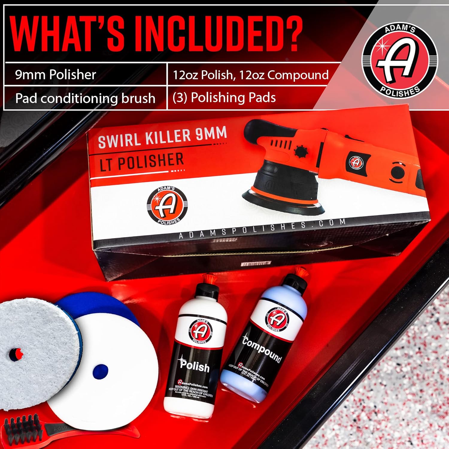 9mm Dual Action Car Polisher (Polishing Kit) - Buffer Car Scratch Remover for Car Detailing | Includes Polish