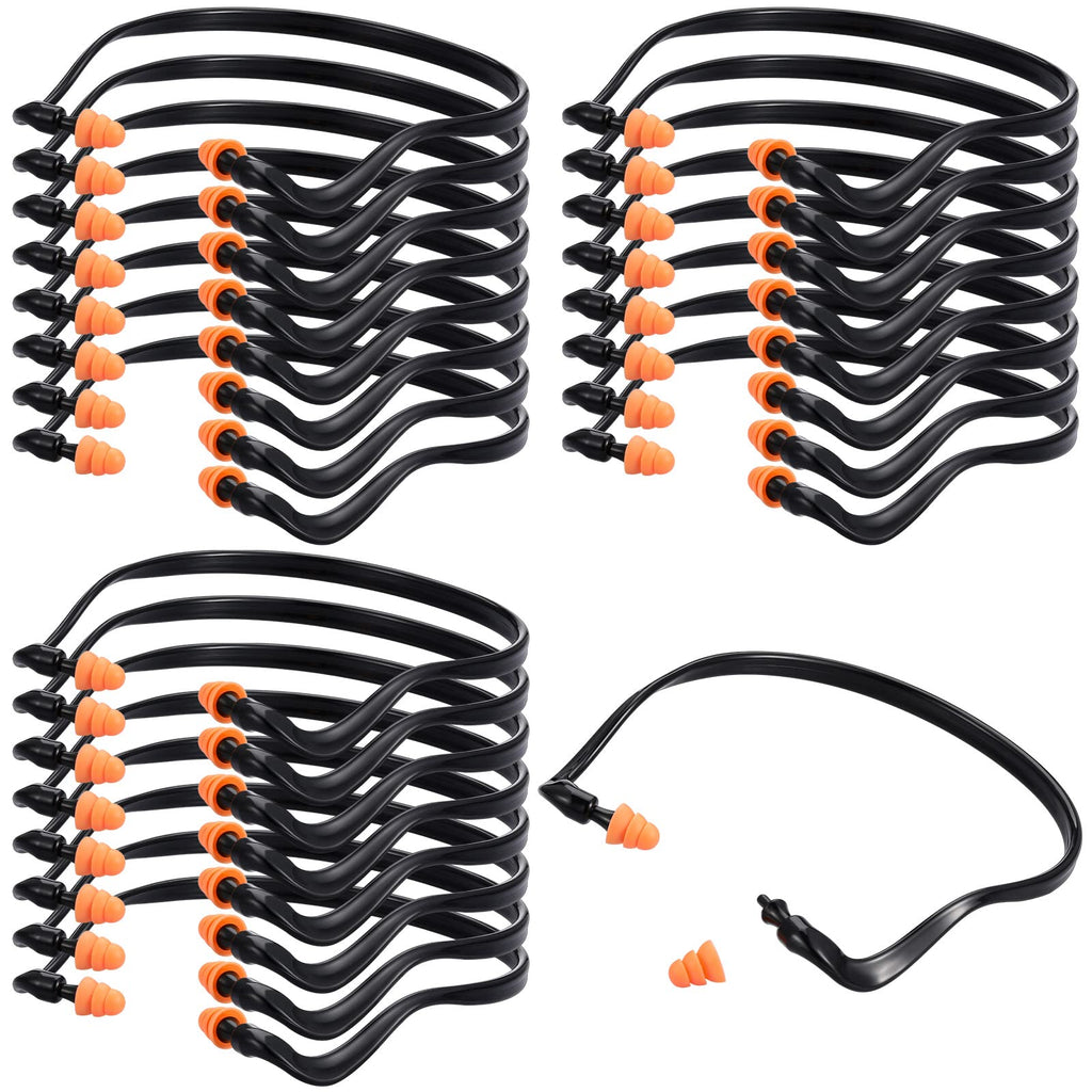 24 Pcs Banded Earplugs Silicone Reusable Ear Protection Neck Band