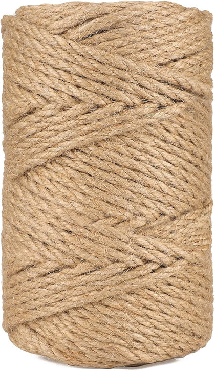 5MM Jute Rope,164Feet Strong and Heavy Duty Jute Twine String