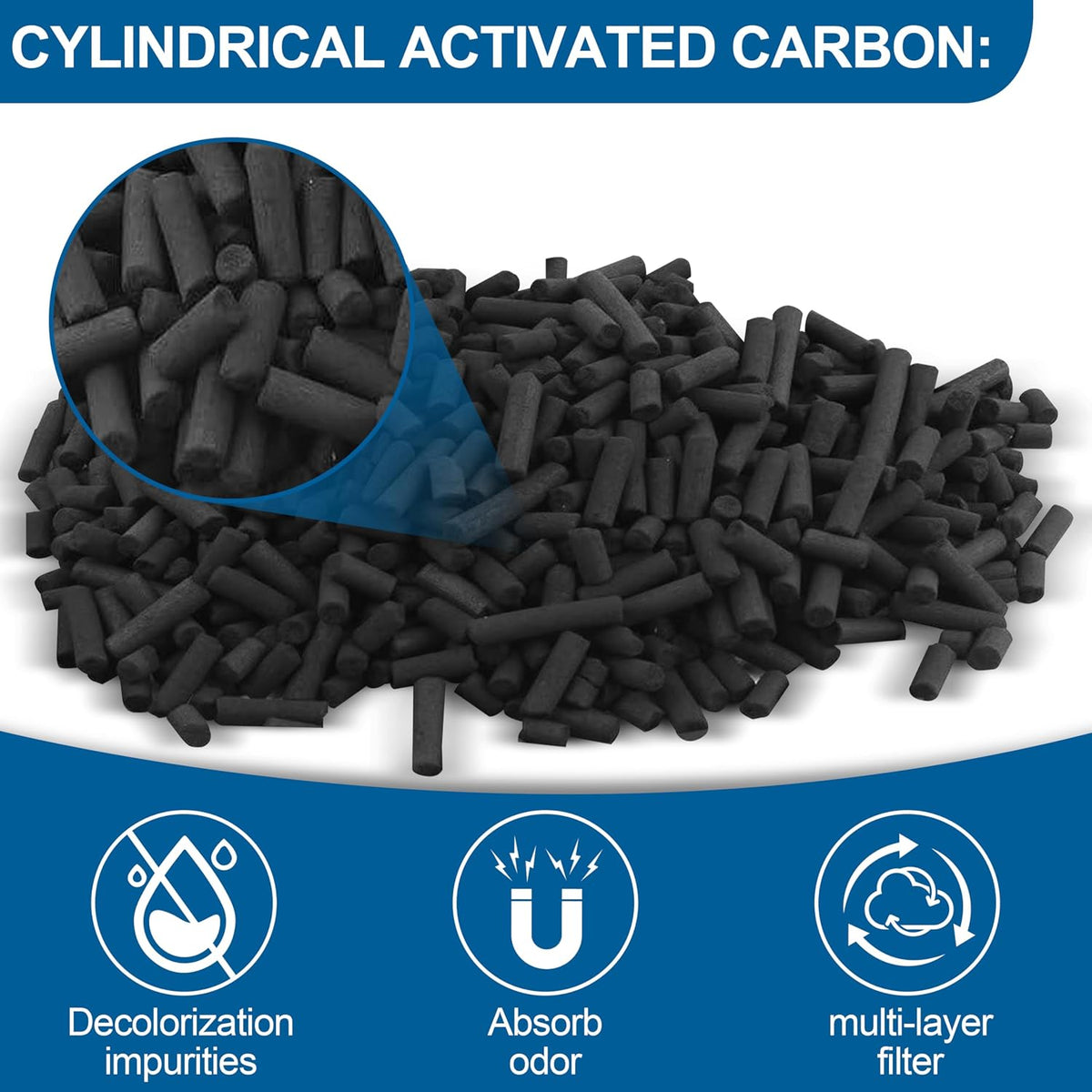 6.6 Lbs Bulk Carbon Charcoal Filter Media Pellets for Aquarium Fish Filter
