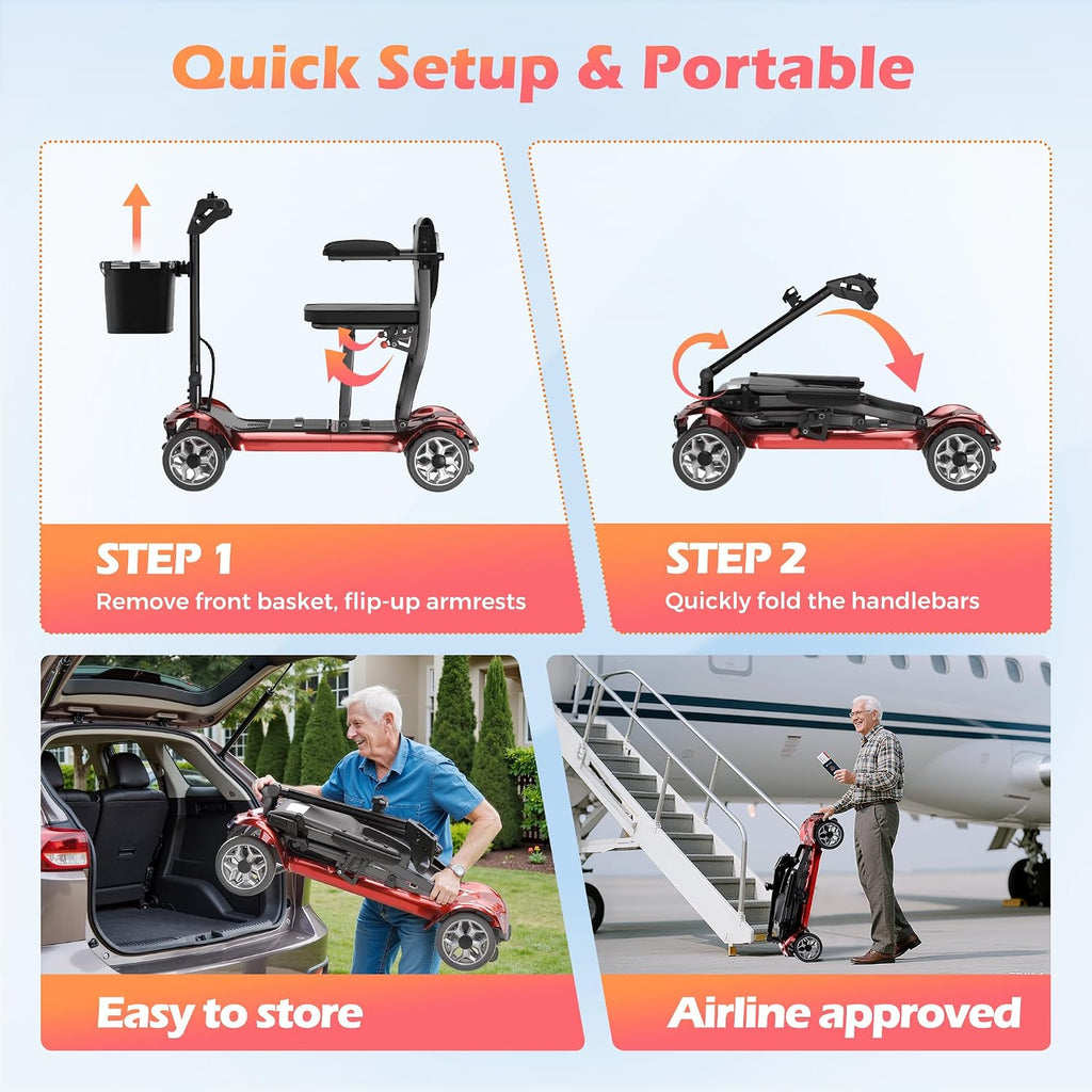 Lightweight Mobility Scooter for Adult & Seniors Cruise & Airline Approved