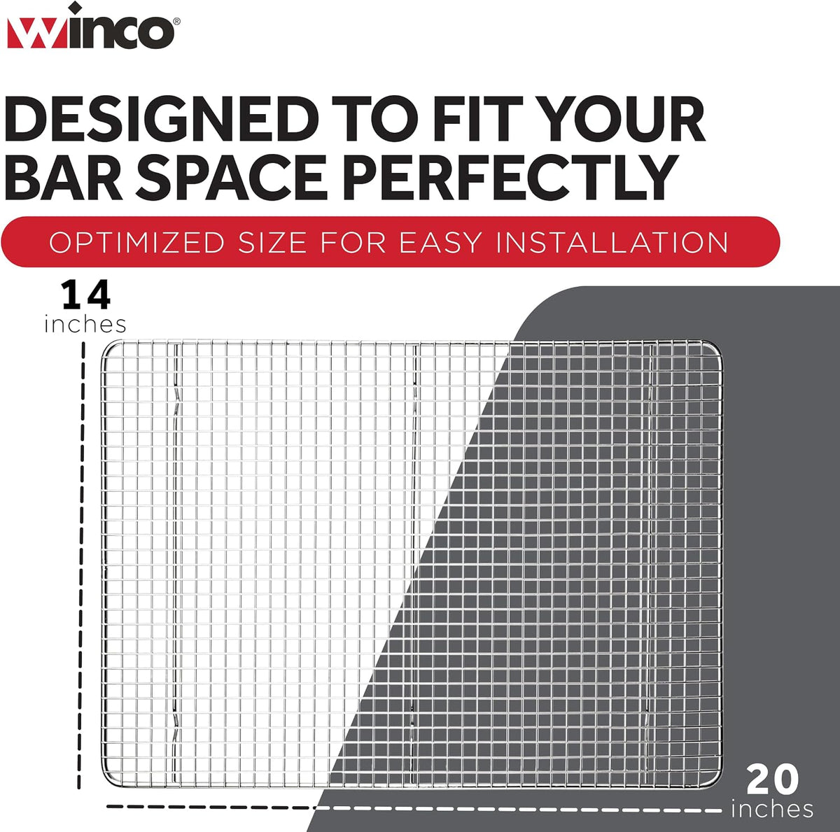 14" x 20" Silver/White 2/3 Size Wire Sheet Pan Grate