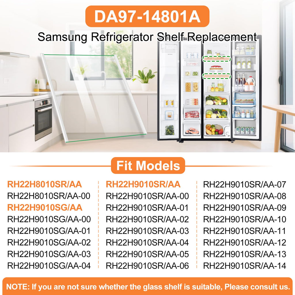 DA97-14801A Refrigerator Shelf Glass For Samsung Fridge Shelf Replacement