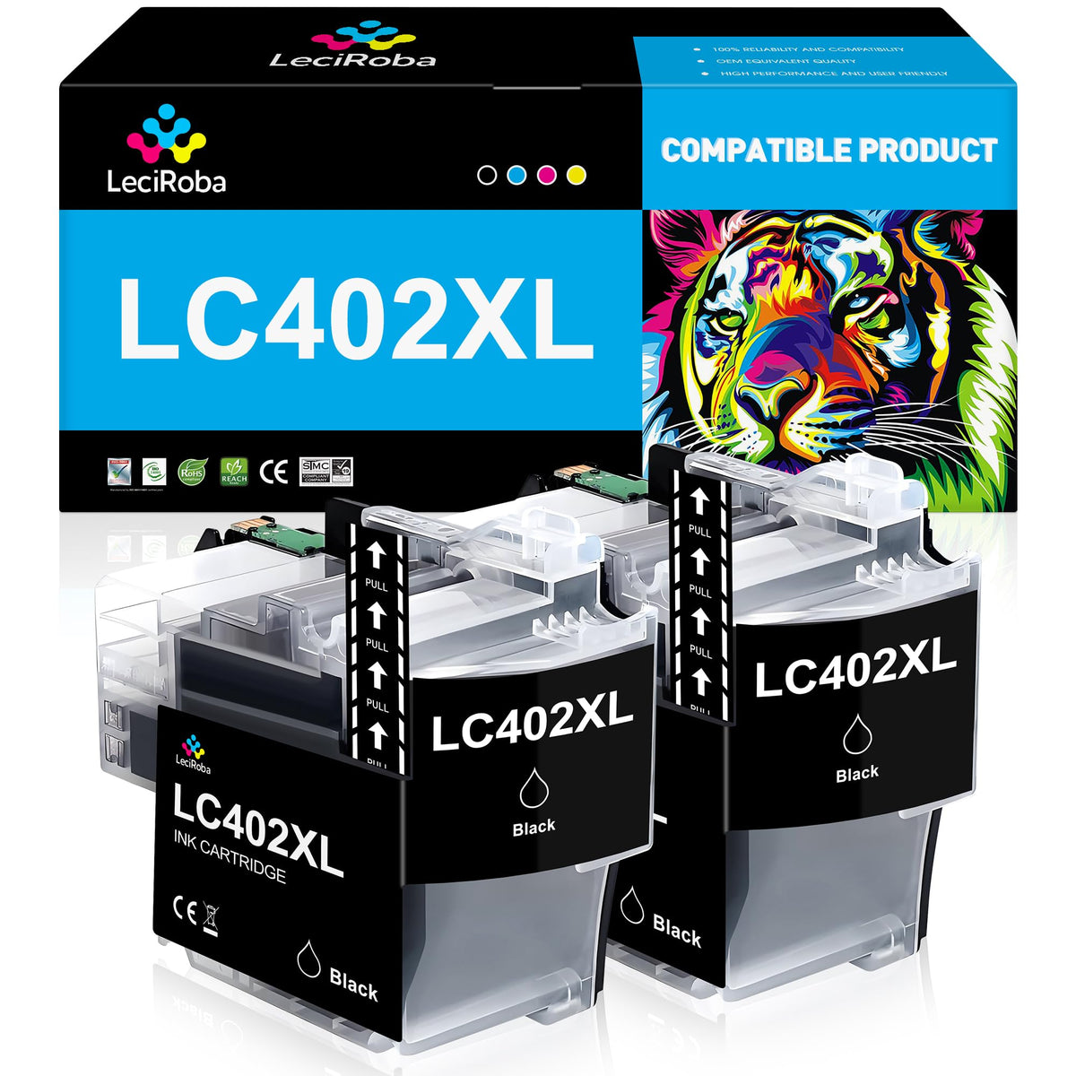 Compatible Replacement for Brother LC402XLBK LC402BK Ink Cartridge