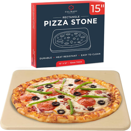 Large Pizza Stone for Oven and Grill – 15 x 12 inch Rectangular Pizza Stone