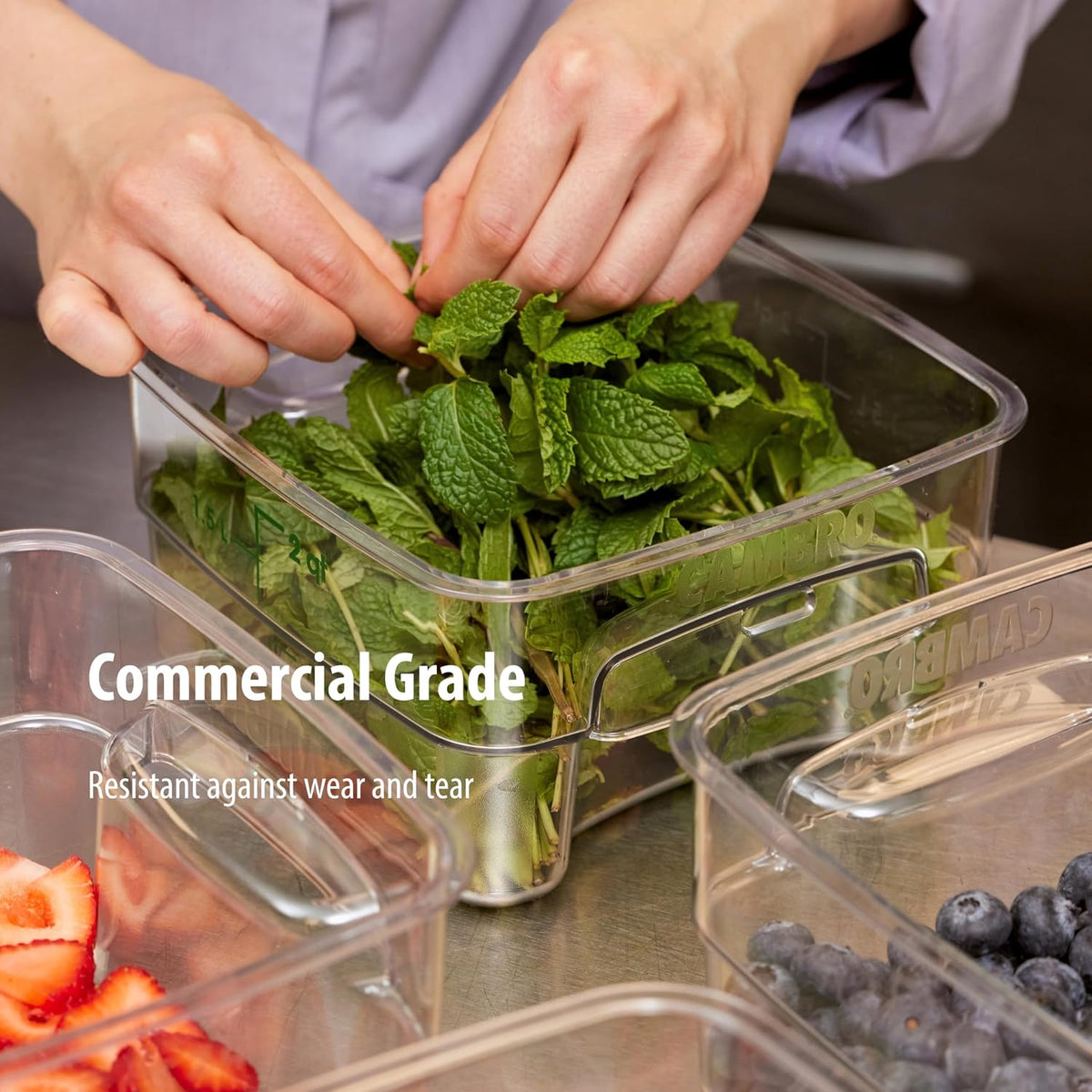 FreshPro 2Qt Food Storage Container in Clear for Industrial and Kitchen Use, Pantry Organization and Ingredient