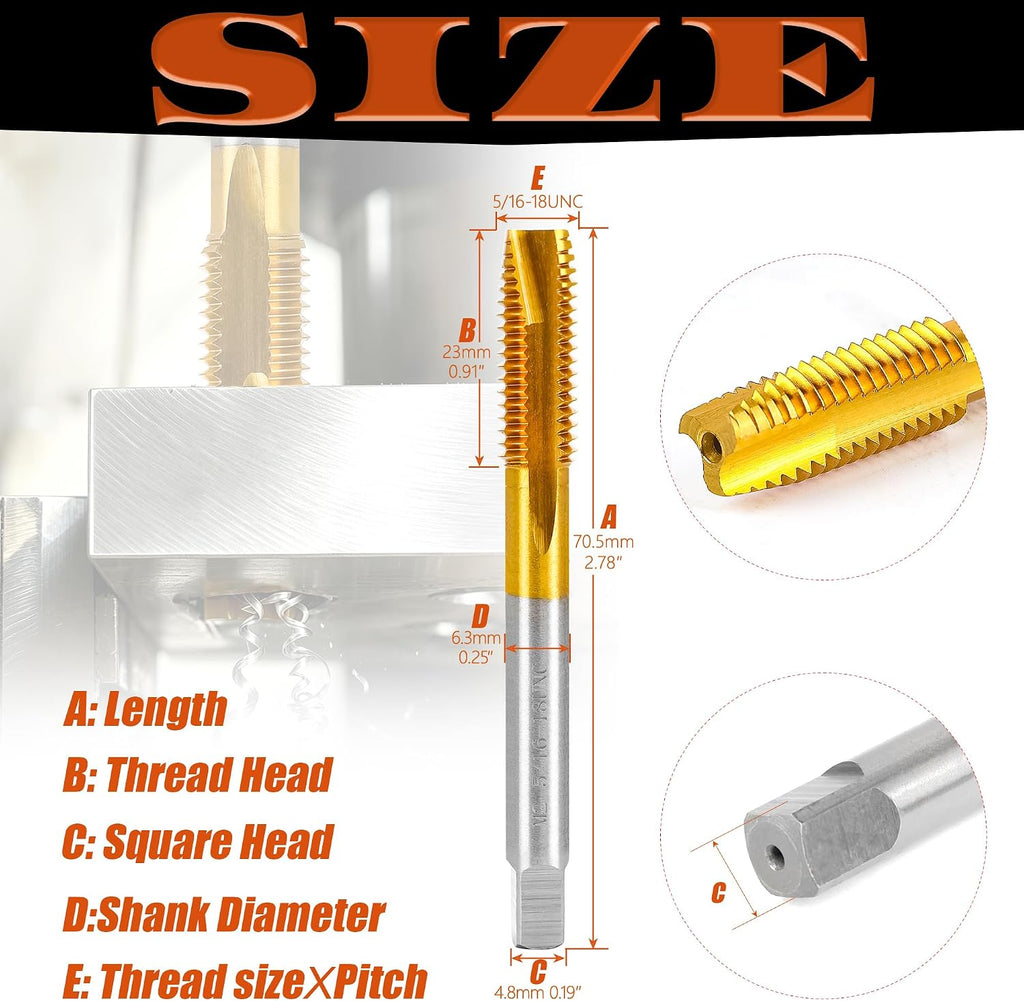 5/16"-18 UNC Spiral Point Thread Tap for Stainless Steel and Metal