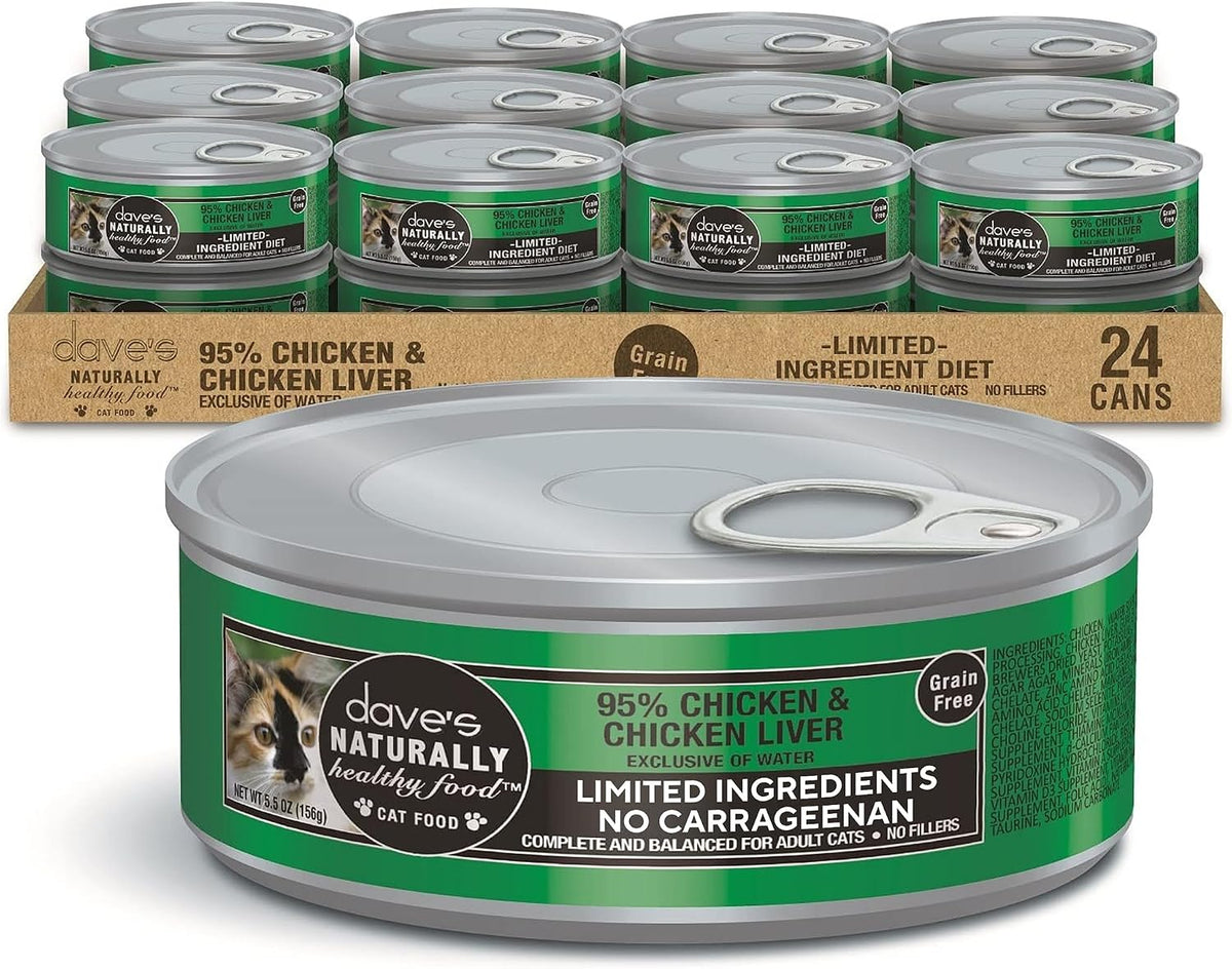Grain Free Wet Cat Food, 95% Chicken & Chicken Liver, 5.5oz