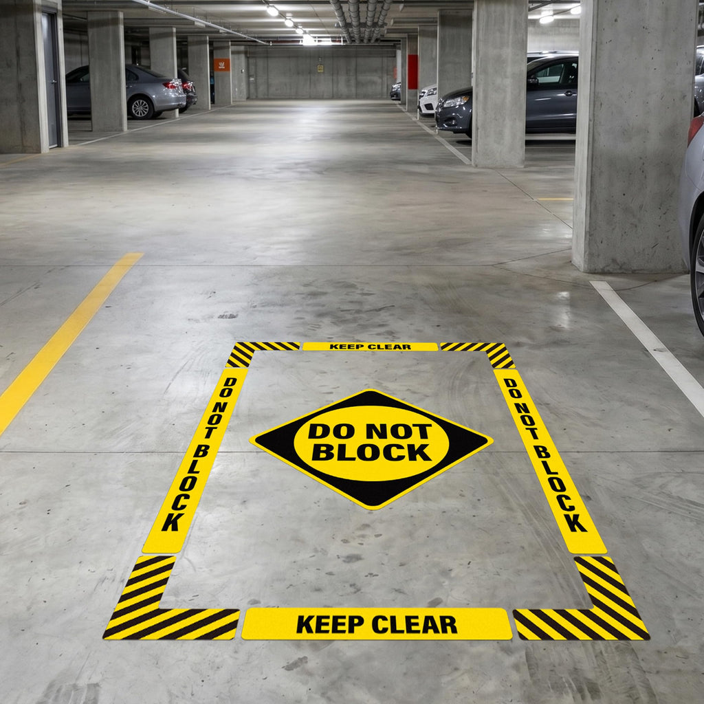2 Pack Keep Clear Do Not Block Floor Signs