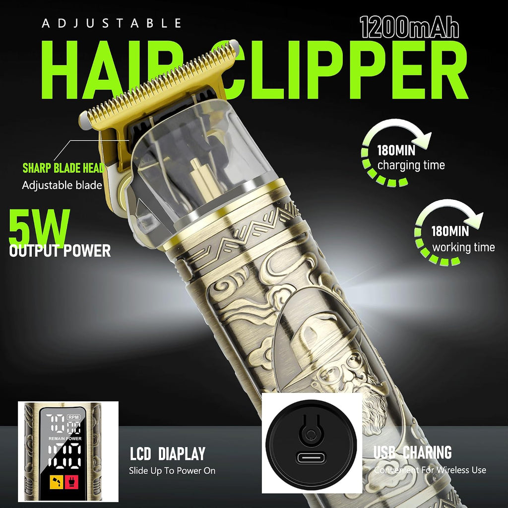 Hair Clippers for Men 2 in 1 Beard and Mustache Trimmer for Men T Liners Trimmers Electric Cordless Nose and Ear Hair