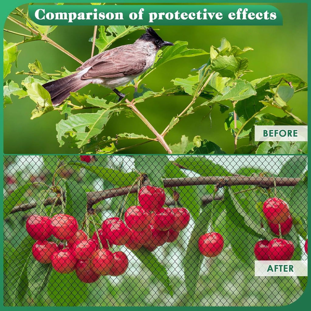 2 Roll Deer Fence Netting, 7.5 x 200 ft Heavy Duty Garden Netting Reusable Fence Barrier Anti Birds for Protect Fruit