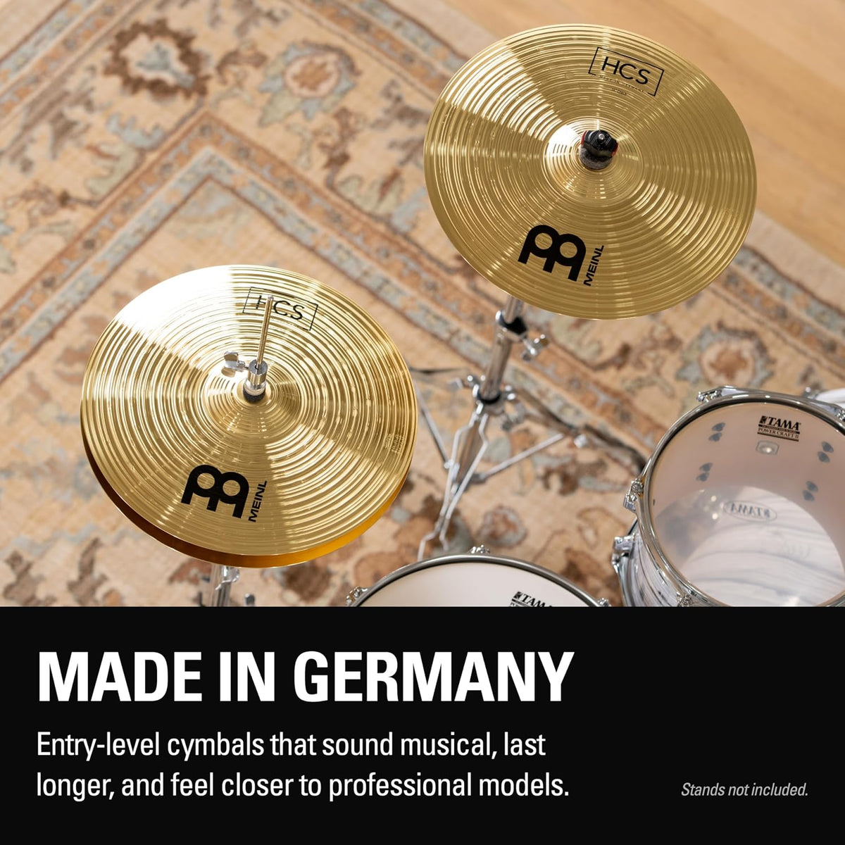 Meinl Cymbal Set Box Pack with 14” Hihats, 18” Crash/Ride, Plus a FREE 14” Crash – HCS Traditional Finish Brass –