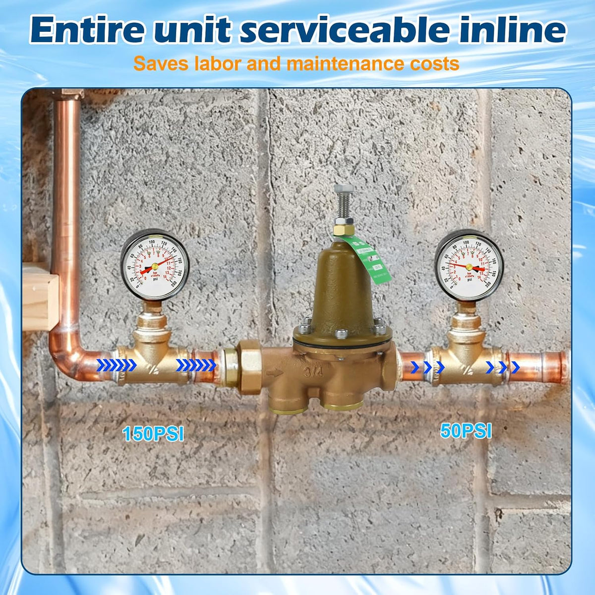 LF25AUB-Z3 3/4" Pressure Reducing Valve, Cast bronze alloy