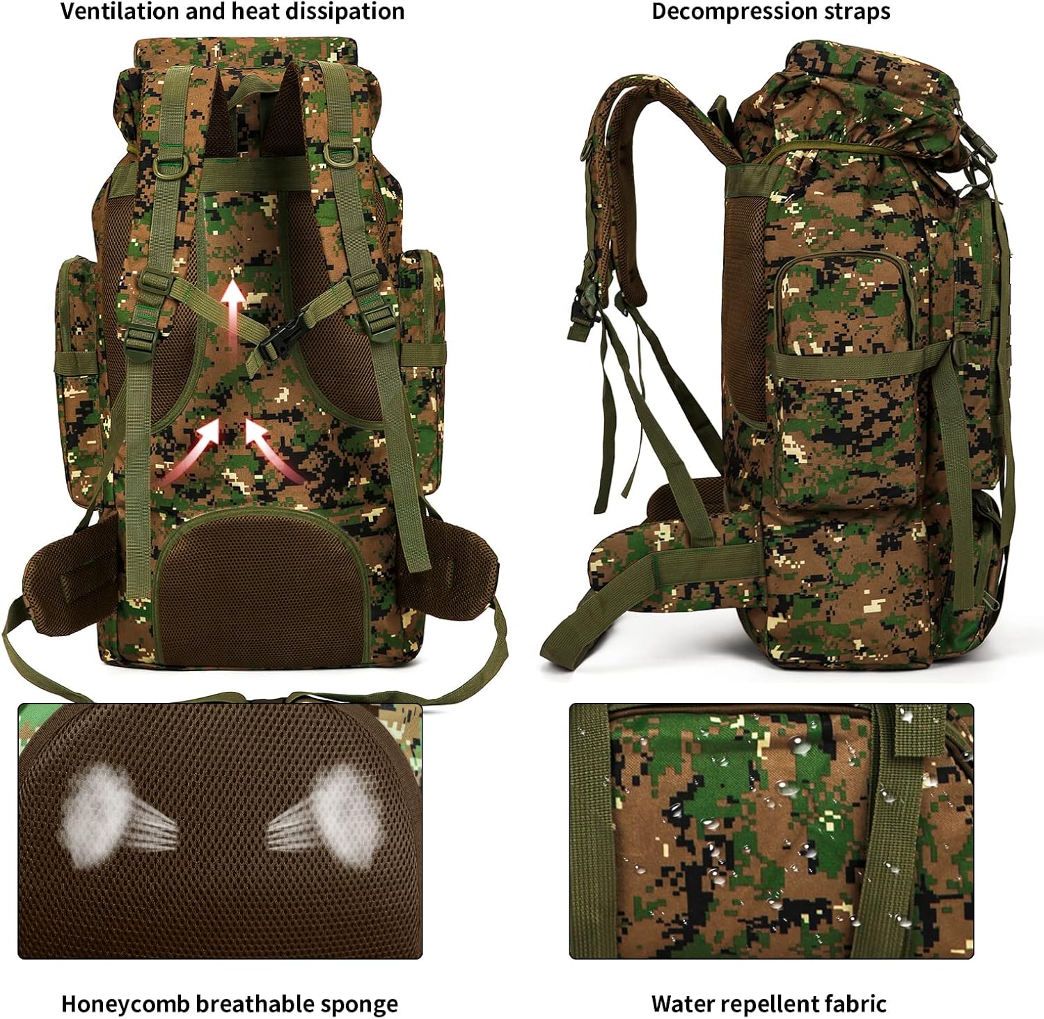 Hiking Backpack for Men 70L/100L Camping Backpack Military Rucksack Molle 3 Days Assault Pack for Climbing | Camping