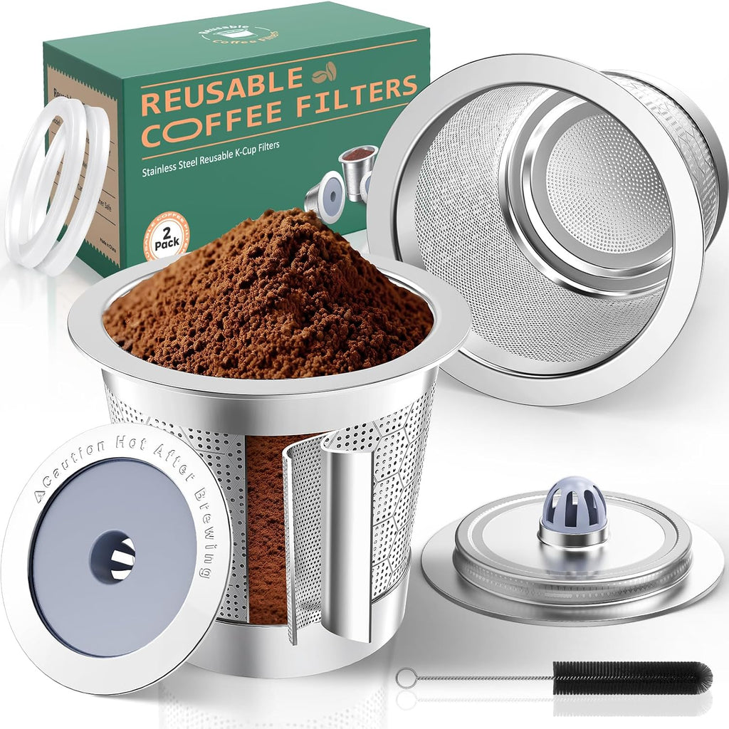 Reusable K Cups for Keurig 1.0,Stainless Steel K Cups for Keurig Reusable Coffee Pods,Refillable K Cup with Double