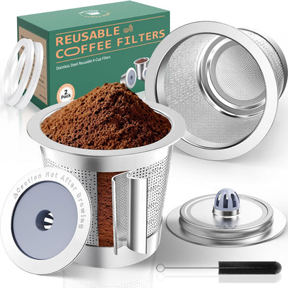 Reusable K Cups for Keurig 1.0,Stainless Steel K Cups for Keurig Reusable Coffee Pods,Refillable K Cup with Double