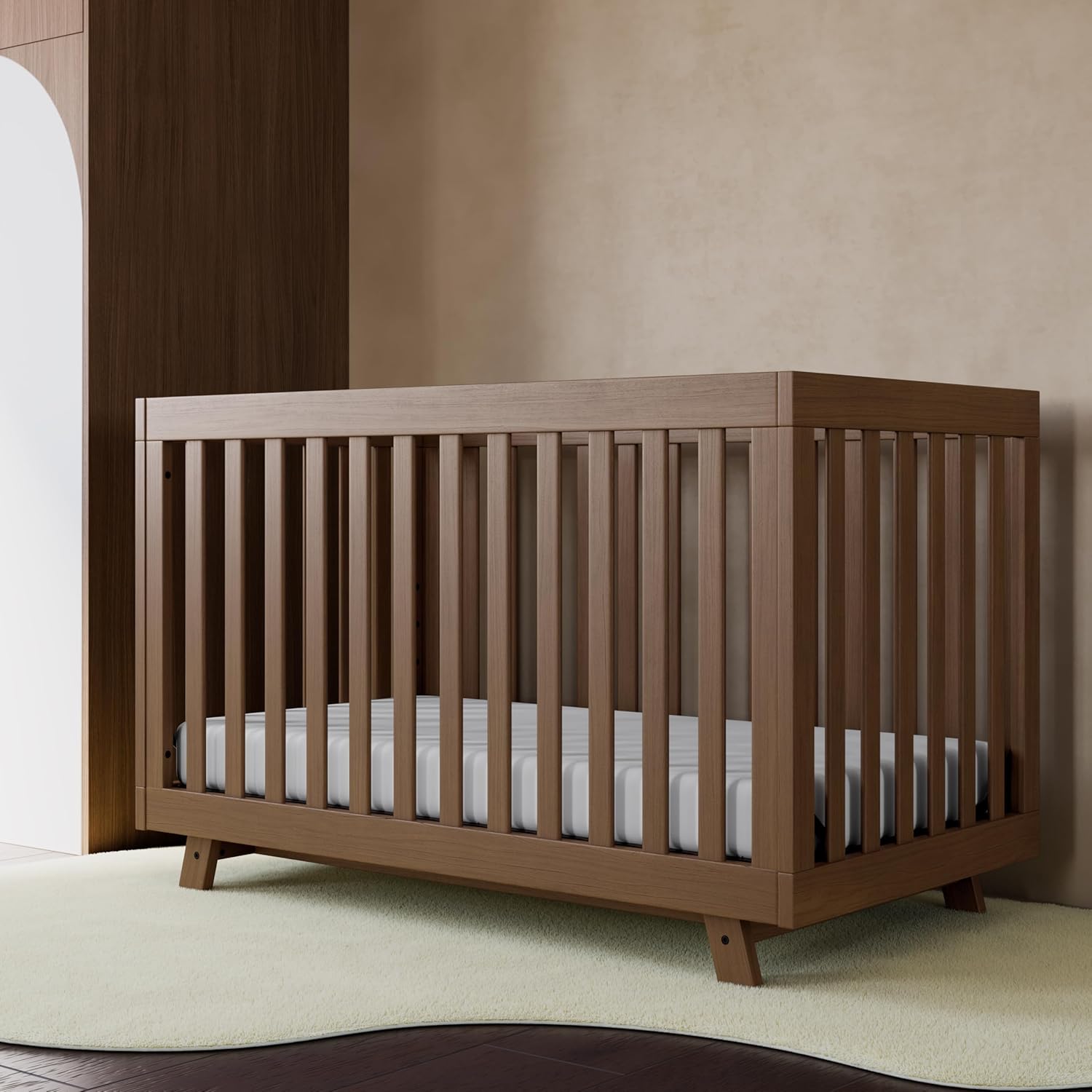 Beckett 3-in-1 Convertible Crib – GREENGUARD Gold Certified, Fits Standard Crib Mattress, Converts to Toddler Bed and