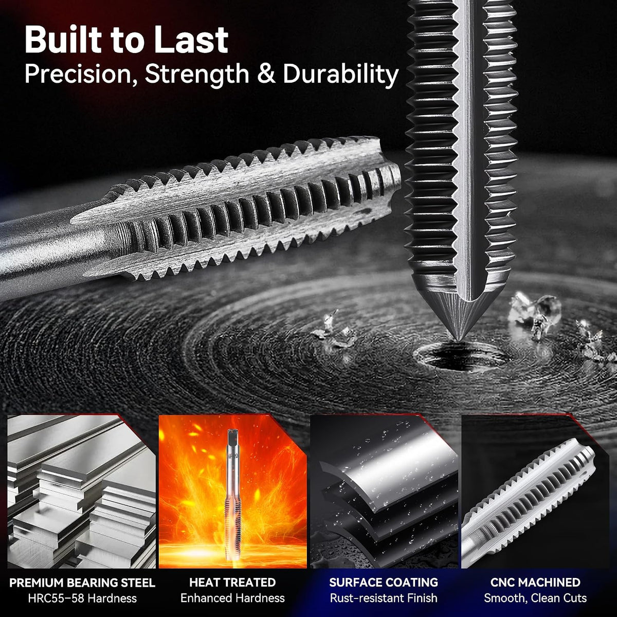 80pcs Tap and Die Set, SAE & Metric Master Threading＆Rethreading Tool Kit
