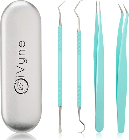 Premium Vinyl Weeding Tool Kit - Precision Stainless Steel Weeder - Hook and Pick with Fine Tweezers Crafting Set
