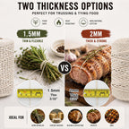 Thick Butcher's Twine,100% Cotton,500 Feet,2mm, Food Safe,Oven Safe, Kitchen Cooking String for Meat and Poultry