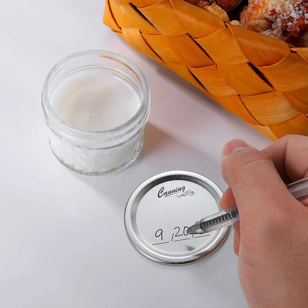 128-Count, Regular Mouth Canning Lids for Ball, Kerr Jars - Split-Type Metal Mason Jar Lids for Canning - Food Grade