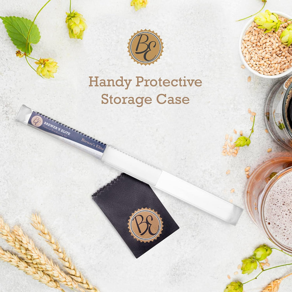 Hydrometer & Plastic Test Jar - for Home Brew Beer, Wine, Mead and Kombucha - Deluxe Triple Scale Set, Hardcase and