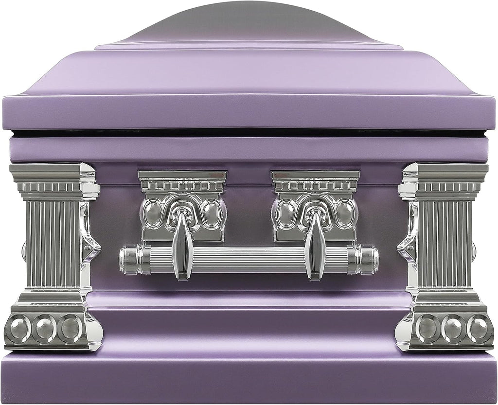 Lincoln Funeral Casket Lilac with Pink Velvet Interior