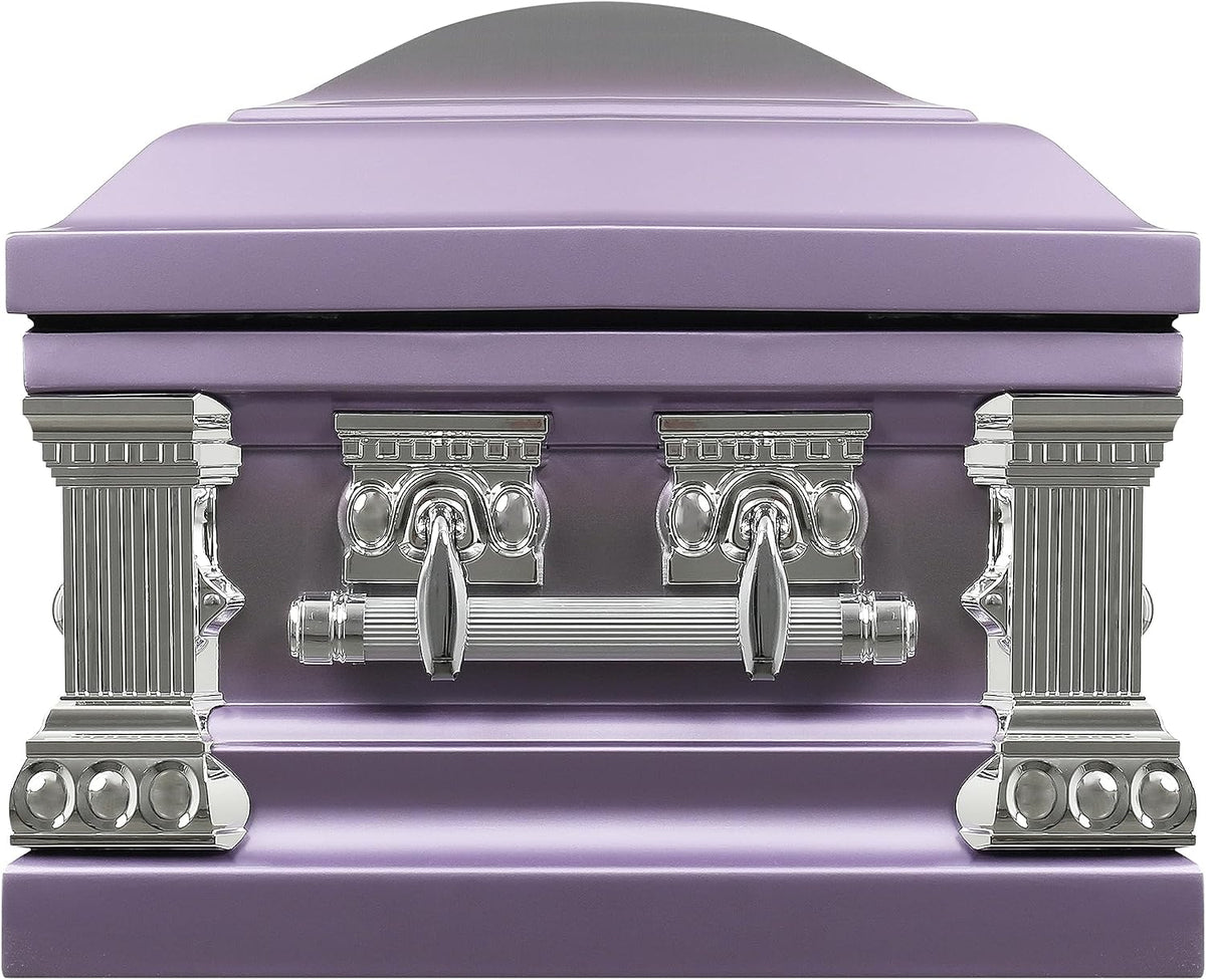 Lincoln Funeral Casket Lilac with Pink Velvet Interior