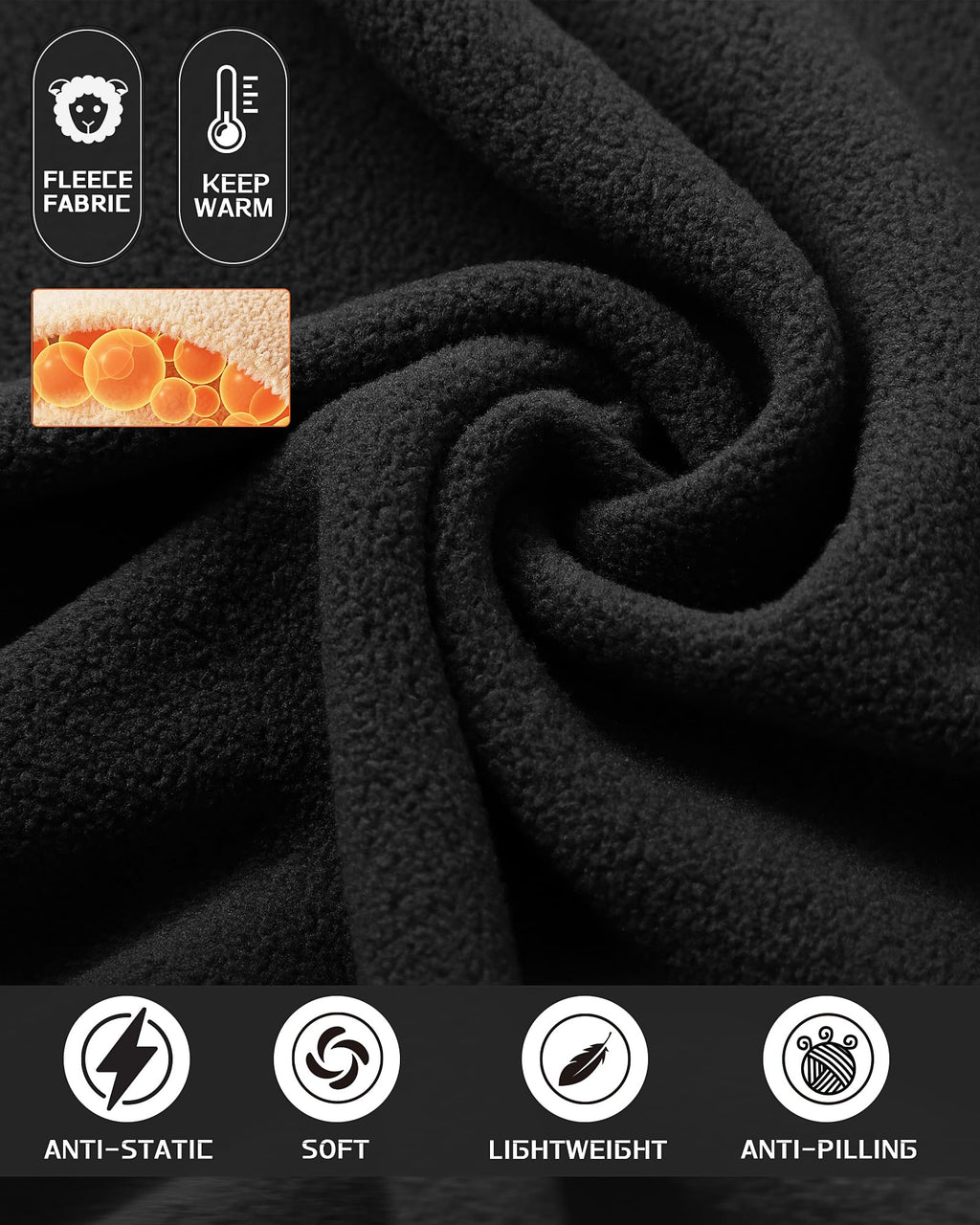 Men's Full Zip Fleece Jacket Lightweight Warm Soft Polar Jackets