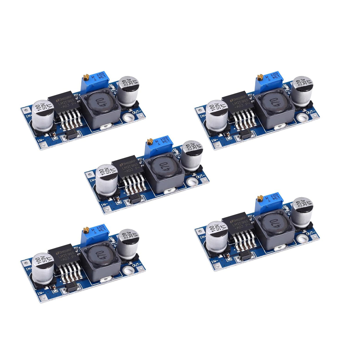 Teyleten Robot LM2596S LM2596 Buck Converter 3A DC-DC 3-40V to 1.5-35v Voltage Regulator Step Down Adjustable Module High Efficiency (5PCS)